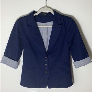 Express navy 3/4 sleeve blazer